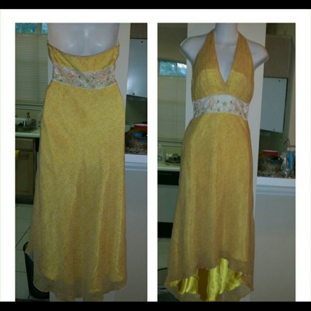 Laundry yellow silk dress